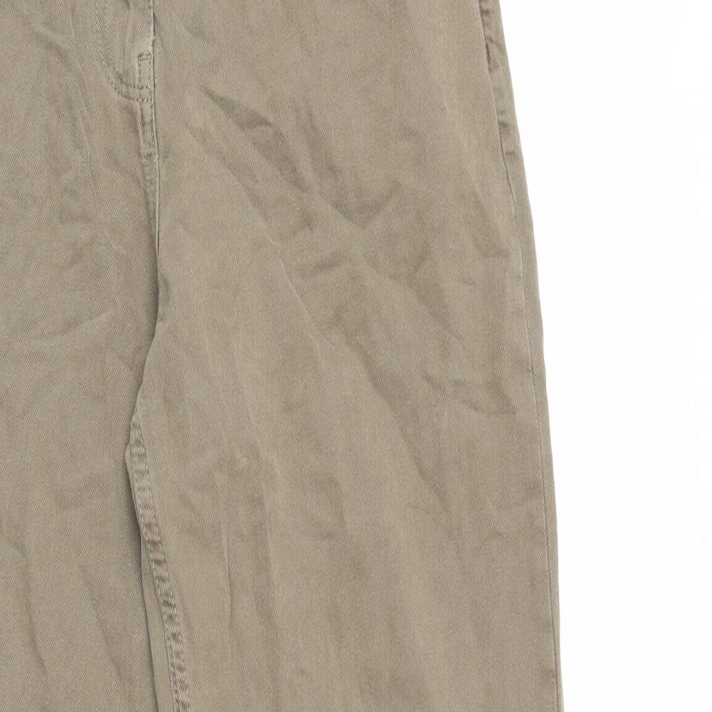 COLLUSION Mens Beige Cotton Straight Jeans Size 30 in L32 in Regular Zip - Distressed Hems