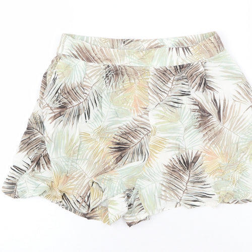 H&M Womens Multicoloured Geometric Viscose Basic Shorts Size 10 Regular Pull On