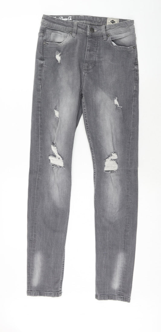 Denim & Co. Mens Grey Cotton Skinny Jeans Size 28 in L32 in Regular Zip