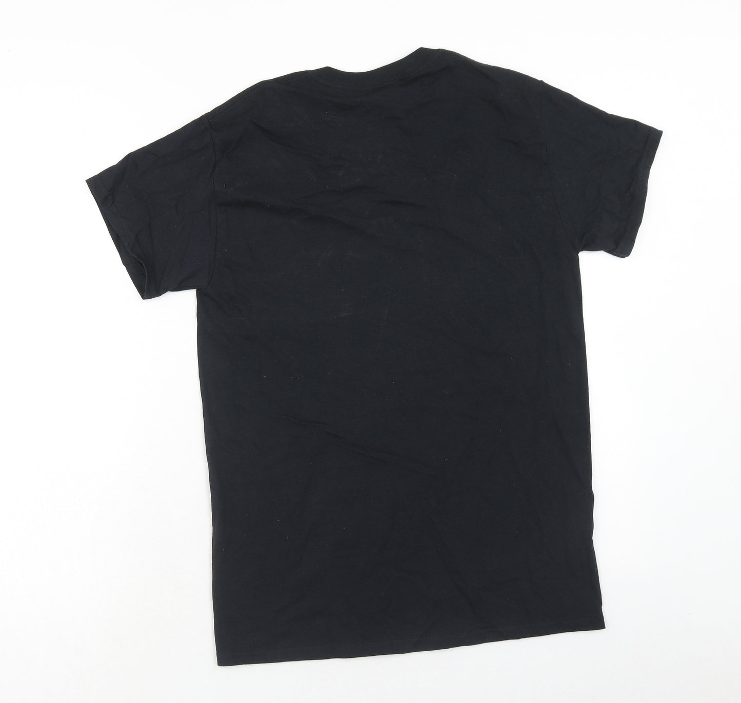 Gildan Mens Black Cotton T-Shirt Size S Round Neck - Saint
