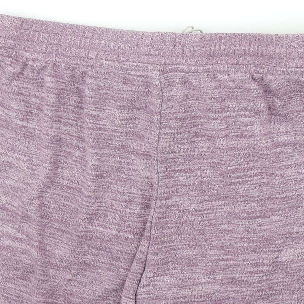 Fat Face Womens Purple Viscose Sweat Shorts Size 12 Regular Drawstring