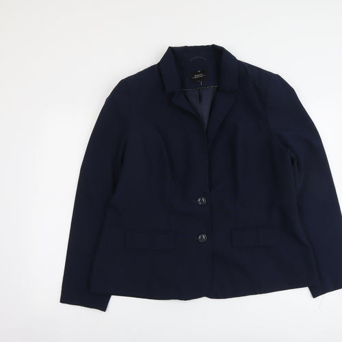 Papaya Womens Blue Polyester Jacket Blazer Size 20