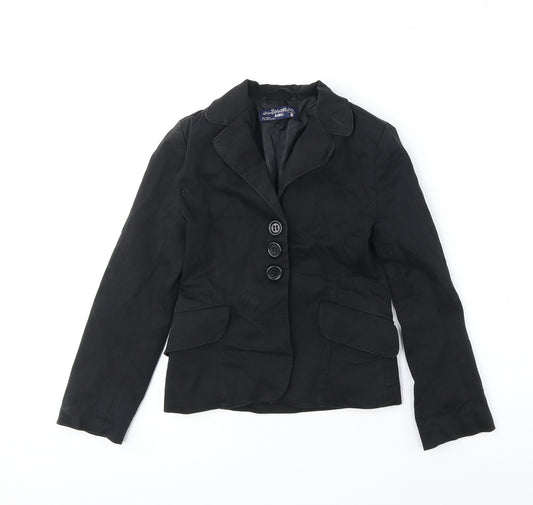 Outwear Girls Black Jacket Blazer Size 7-8 Years Button