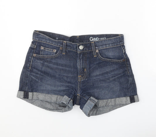 Gap Womens Blue Cotton Hot Pants Shorts Size 29 in Regular Zip