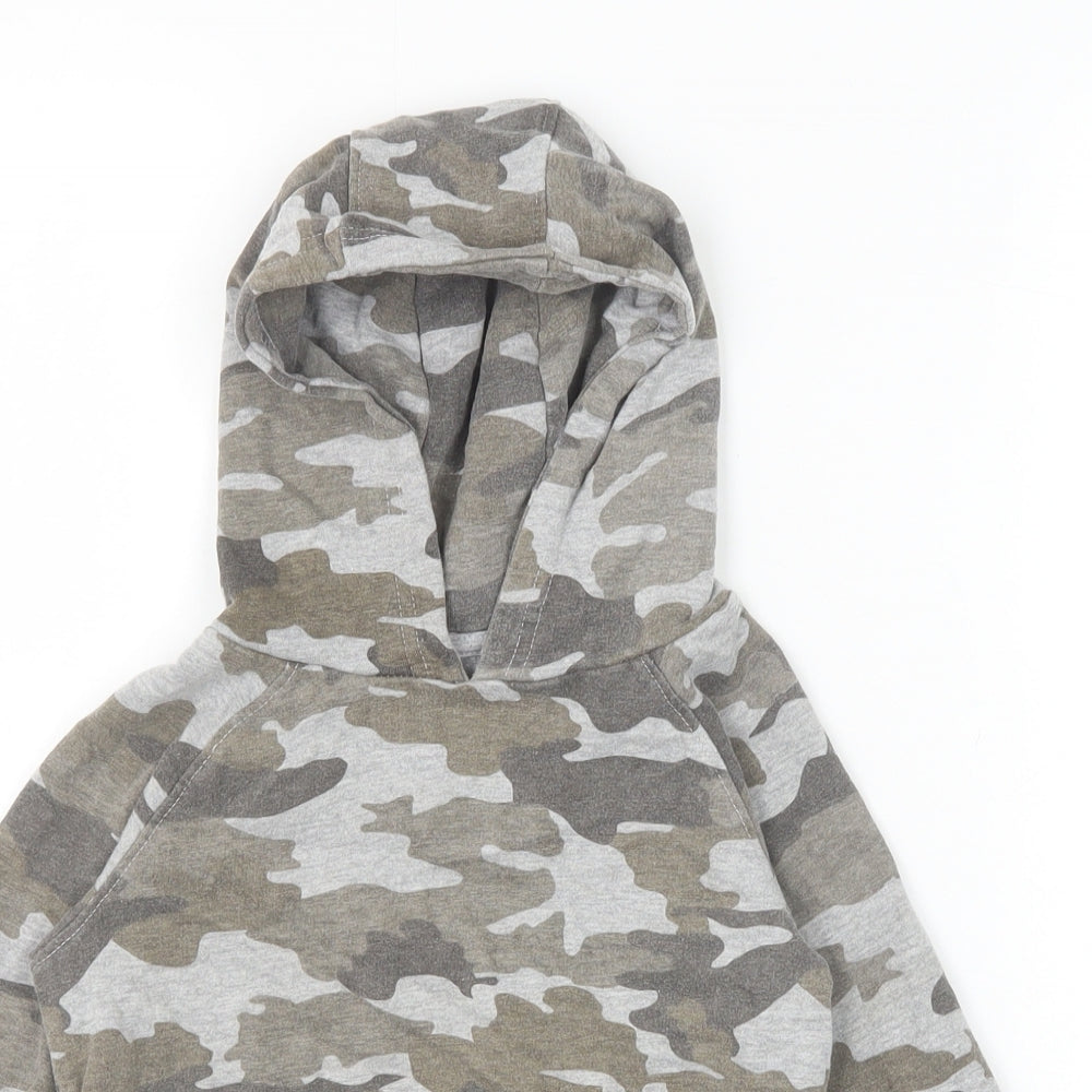 M&Co Boys Grey Camouflage Cotton Pullover Hoodie Size 4-5 Years Pullover