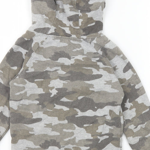 M&Co Boys Grey Camouflage Cotton Pullover Hoodie Size 4-5 Years Pullover