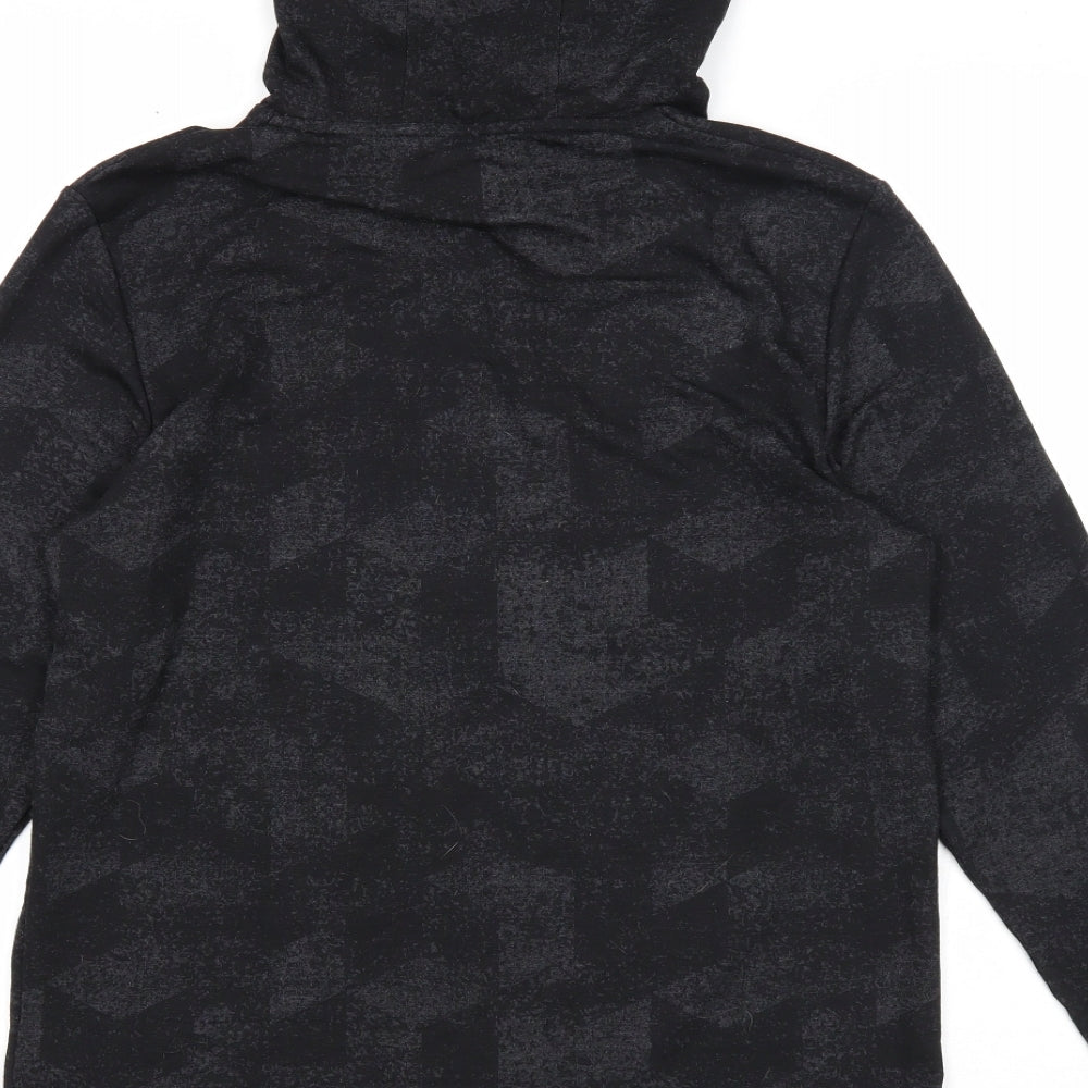 ENERGETICS Mens Black Geometric Polyester Pullover Hoodie Size S
