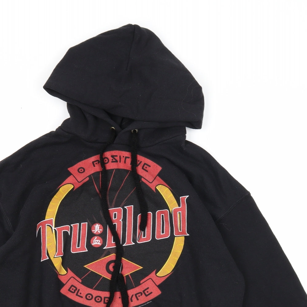 Fruit of the Loom Mens Black Cotton Pullover Hoodie Size M - True Blood, Vampire