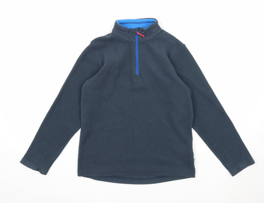 DECATHLON Boys Blue Polyester Pullover Sweatshirt Size 10 Years Zip
