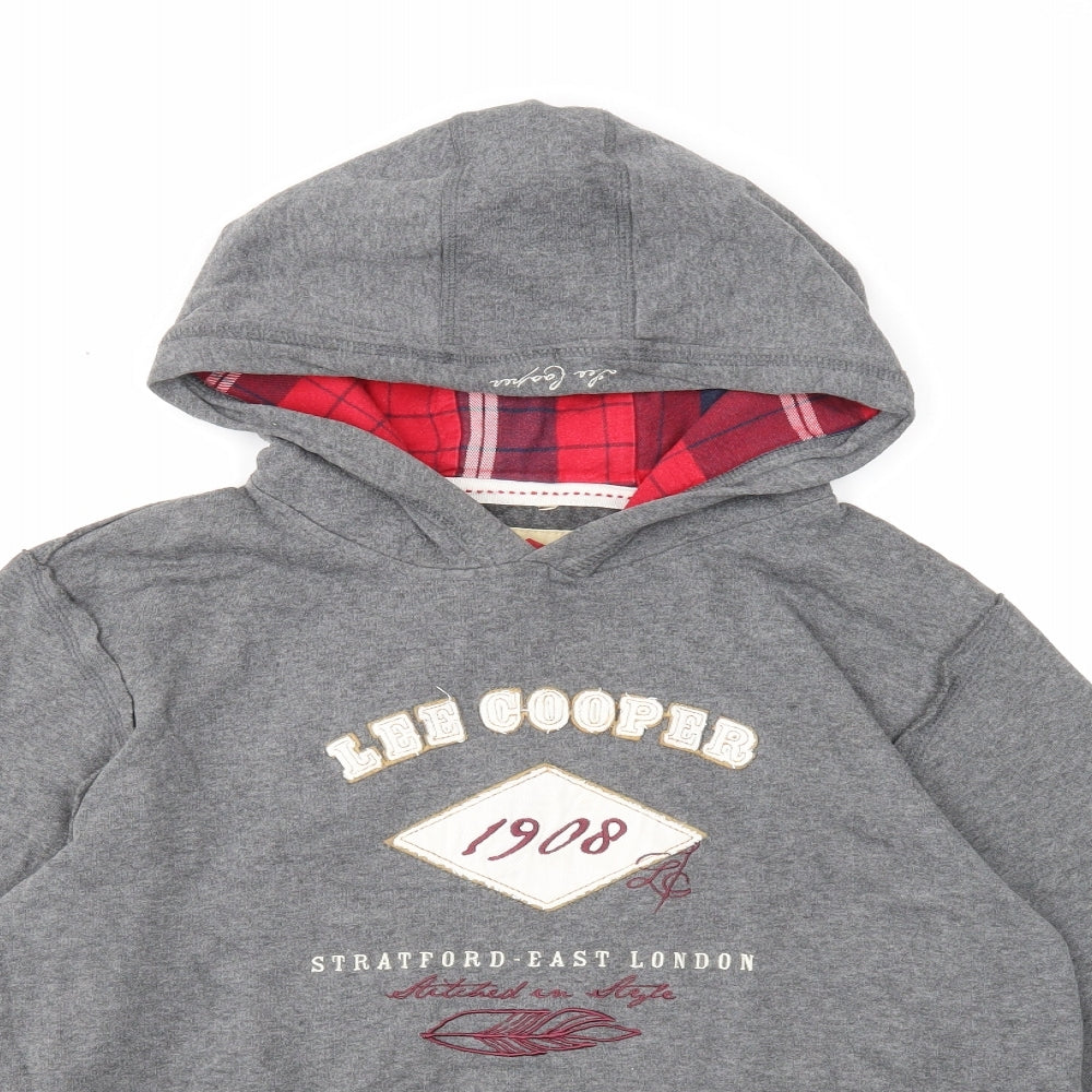 Lee Cooper Womens Grey Cotton Pullover Hoodie Size 12 Pullover