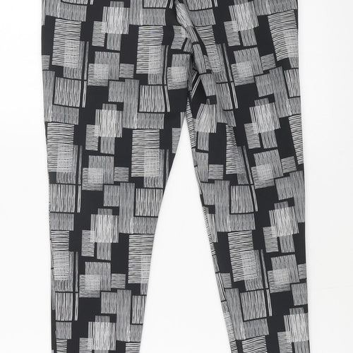 NEXT Womens Grey Geometric Polyester Jogger Leggings Size 10 L27 in
