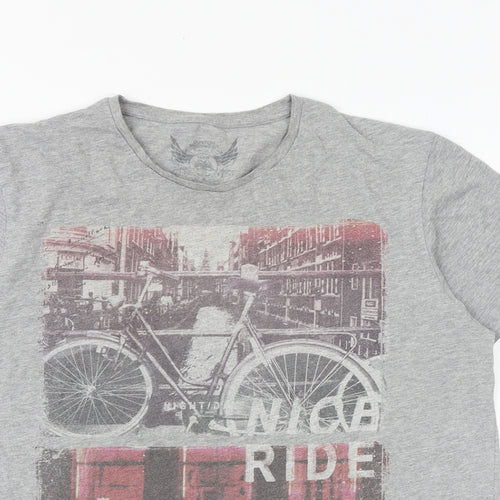 Burton Mens Grey Cotton T-Shirt Size L Round Neck - Nice Ride Amsterdam