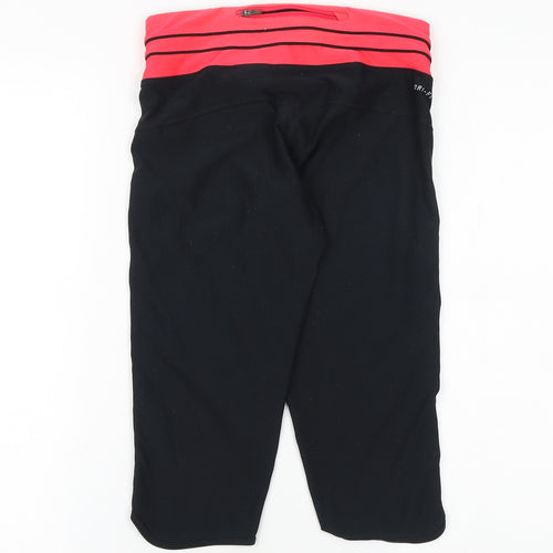 Nike Womens Black Colourblock Polyester Compression Shorts Size XS Regular Drawstring