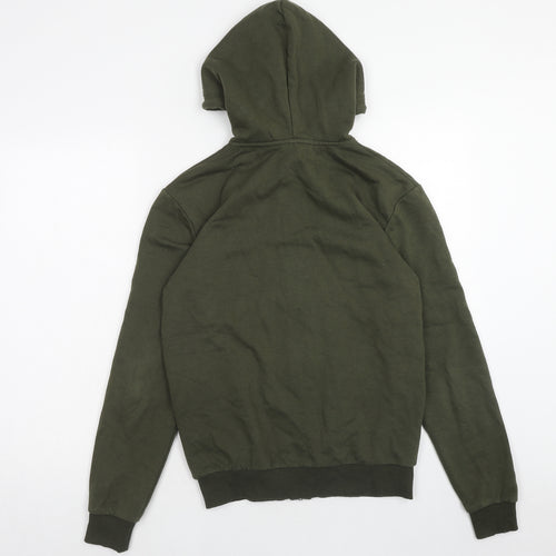 H&M Mens Green Cotton Full Zip Hoodie Size XS