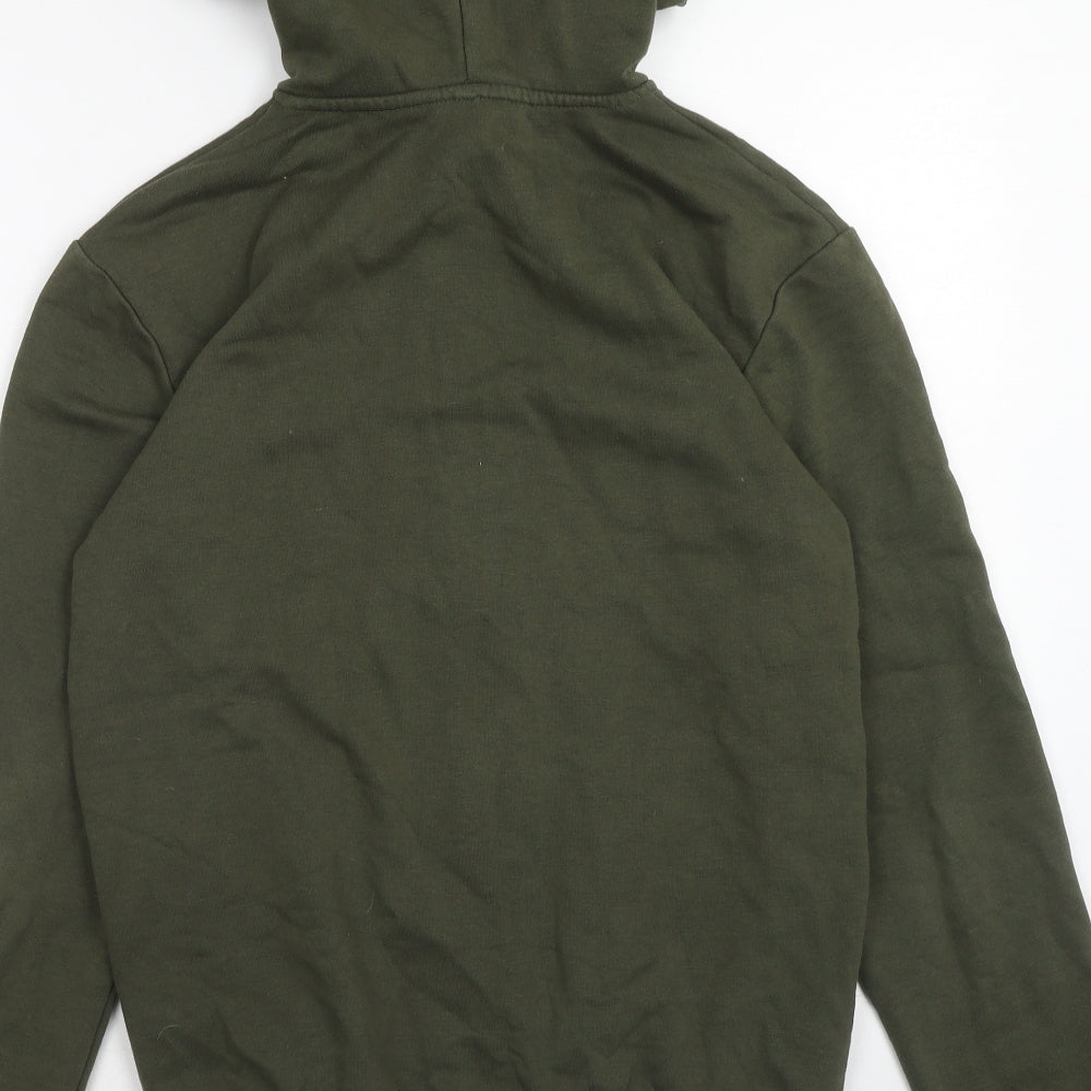 H&M Mens Green Cotton Full Zip Hoodie Size XS