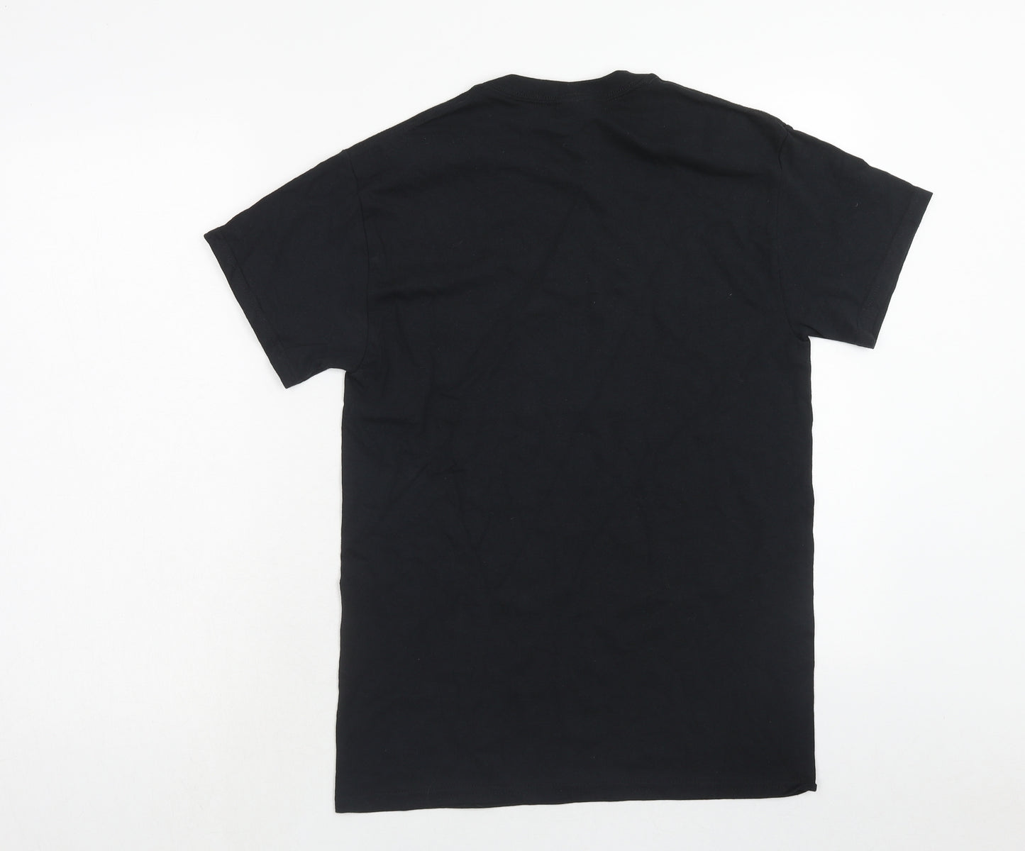 Gildan Mens Black Cotton T-Shirt Size S Round Neck - Saint