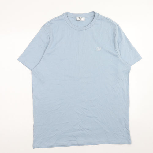 Taylor & Wright Mens Blue Cotton T-Shirt Size XL Round Neck