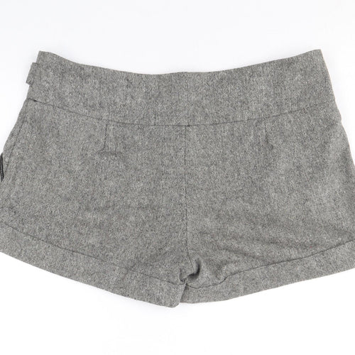 New Look Womens Grey Polyester Hot Pants Shorts Size 14 Regular Zip