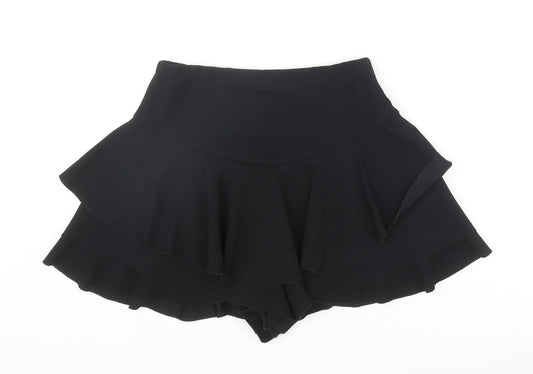 Stylevania Womens Black Polyester Basic Shorts Size 26 in Regular Pull On