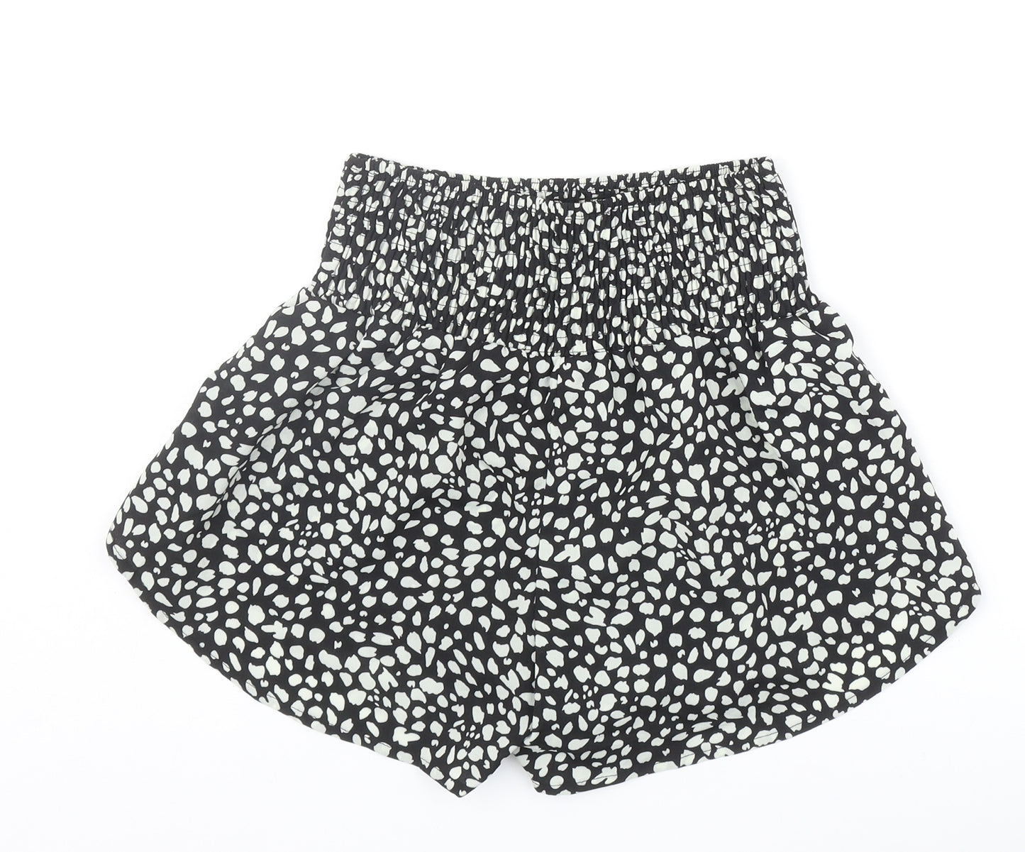 SheIn Womens Black Geometric Cotton Basic Shorts Size S Regular Pull On