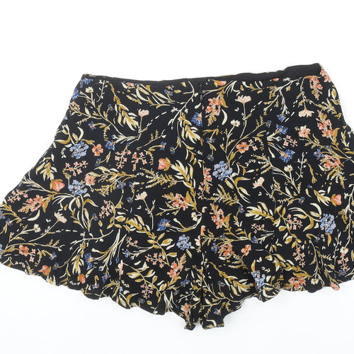 Kimchi Blue Womens Black Floral Polyester Hot Pants Shorts Size XS Regular Zip
