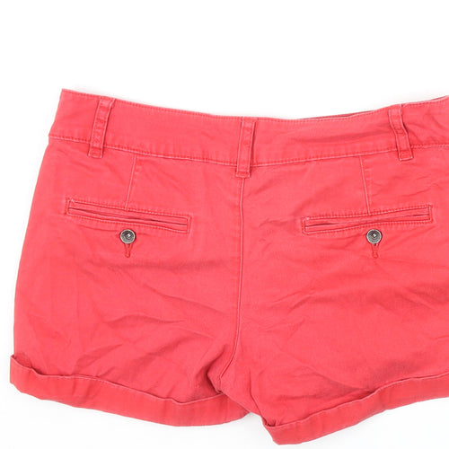 Stile Benetton Womens Red Cotton Mom Shorts Size 12 Regular Zip