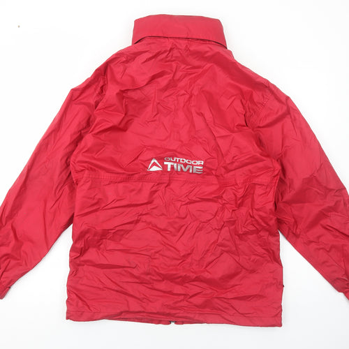 Outdoor Time Mens Red Rain Coat Coat Size M Zip