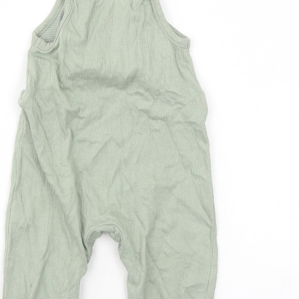 F&F Girls Green Cotton Romper One-Piece Size 0-3 Months Snap