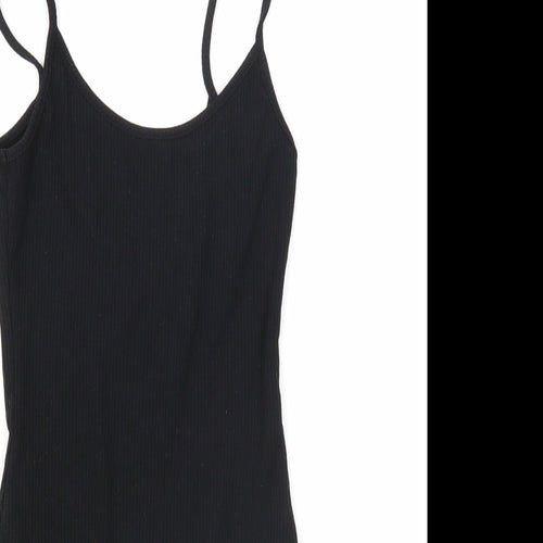 SheIn Womens Black Viscose Bodysuit One-Piece Size XS Snap