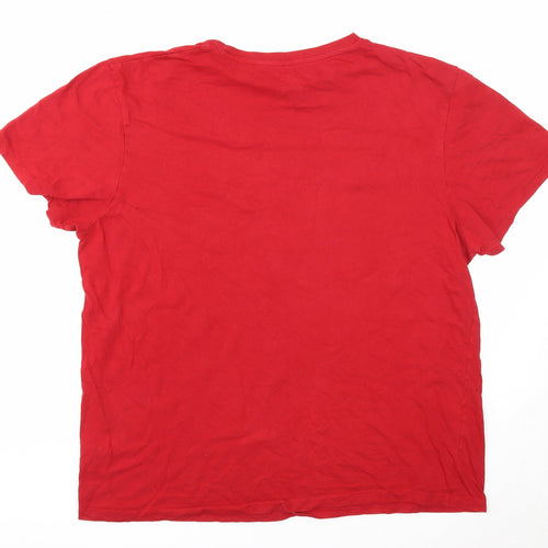 Primark Mens Red Cotton T-Shirt Size 2XL Round Neck