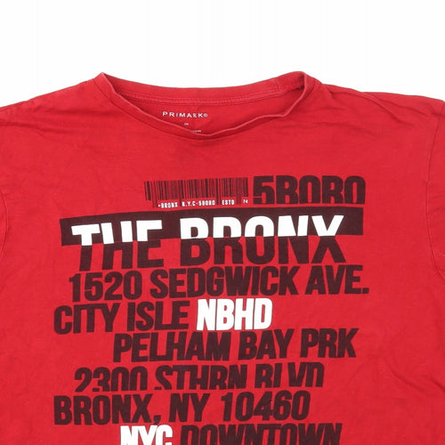 Primark Mens Red Cotton T-Shirt Size 2XL Round Neck