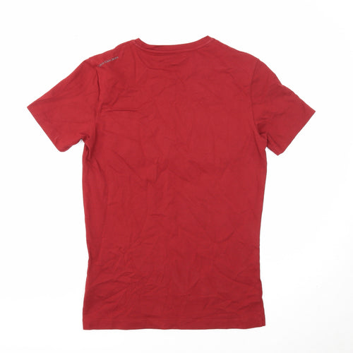 Calvin Klein Mens Red Cotton T-Shirt Size S Round Neck