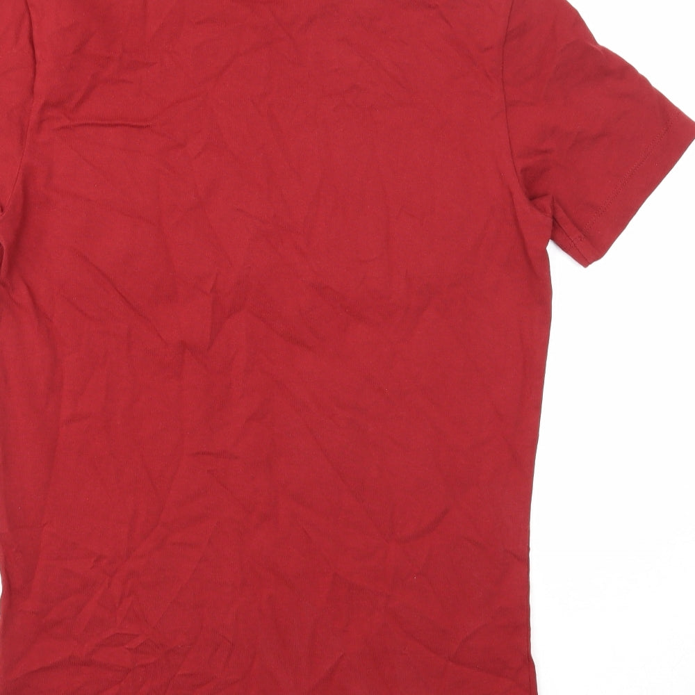 Calvin Klein Mens Red Cotton T-Shirt Size S Round Neck