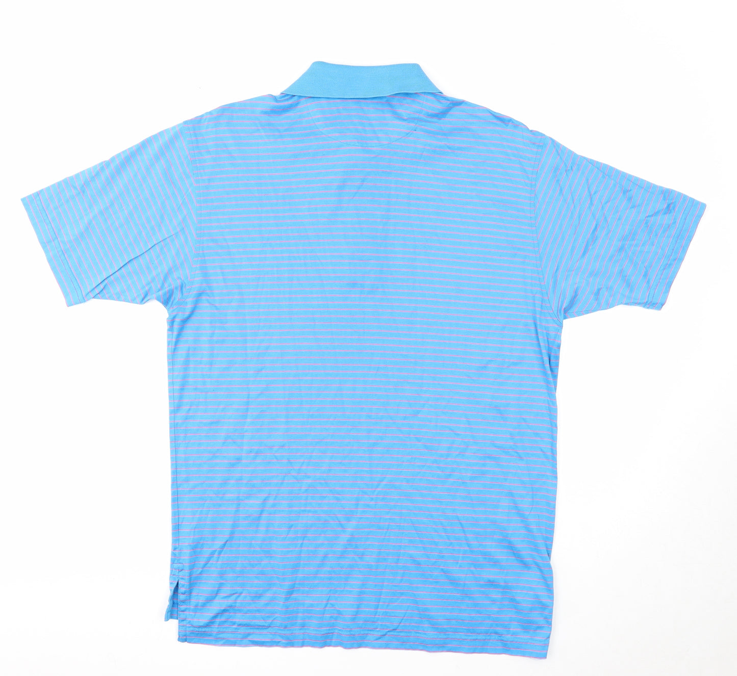 Bobby Jones Mens Blue Striped Cotton Polo Size S Collared Button