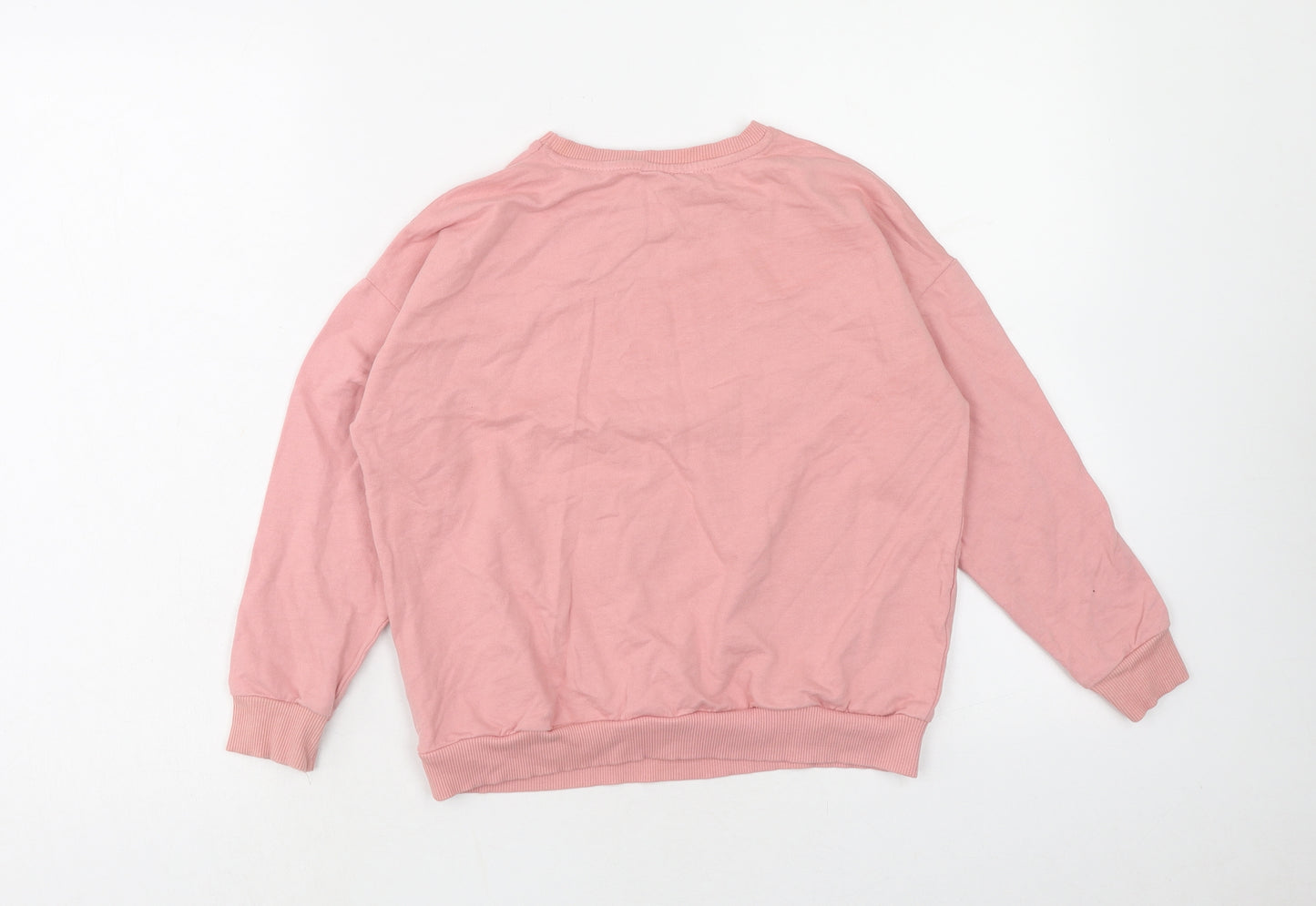 George Girls Pink Cotton Pullover Sweatshirt Size 8-9 Years Pullover - North Pole Lapland