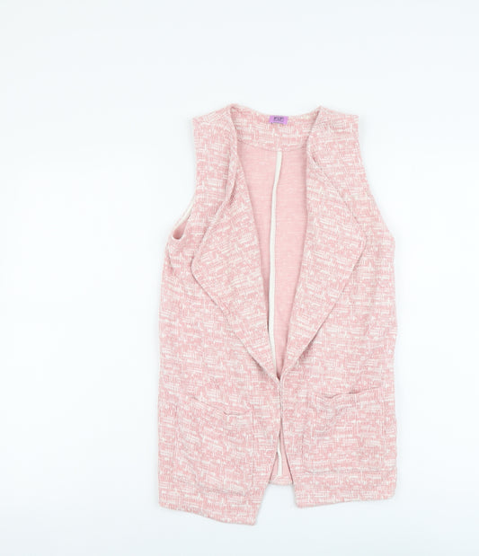 F&F Girls Pink Jacket Waistcoat Size 9-10 Years Hook & Eye