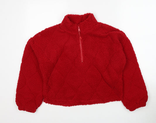 Marks and Spencer Girls Red Polyester Pullover Sweatshirt Size 11-12 Years Pullover