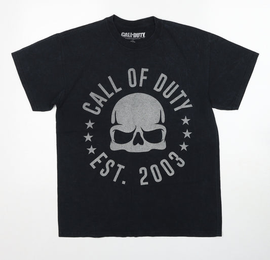 Call of Duty Mens Black Cotton T-Shirt Size S Round Neck
