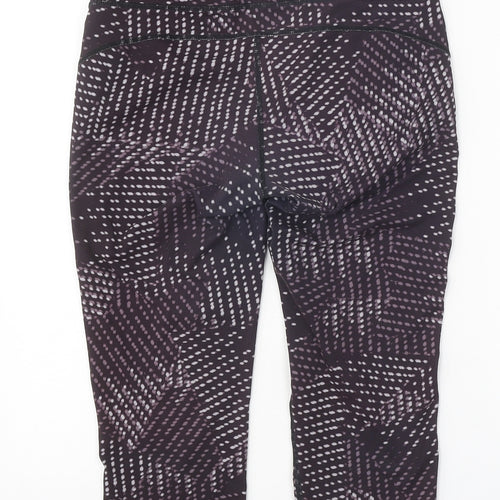 Gap Womens Purple Geometric Polyester Cropped Leggings Size S Regular Pullover