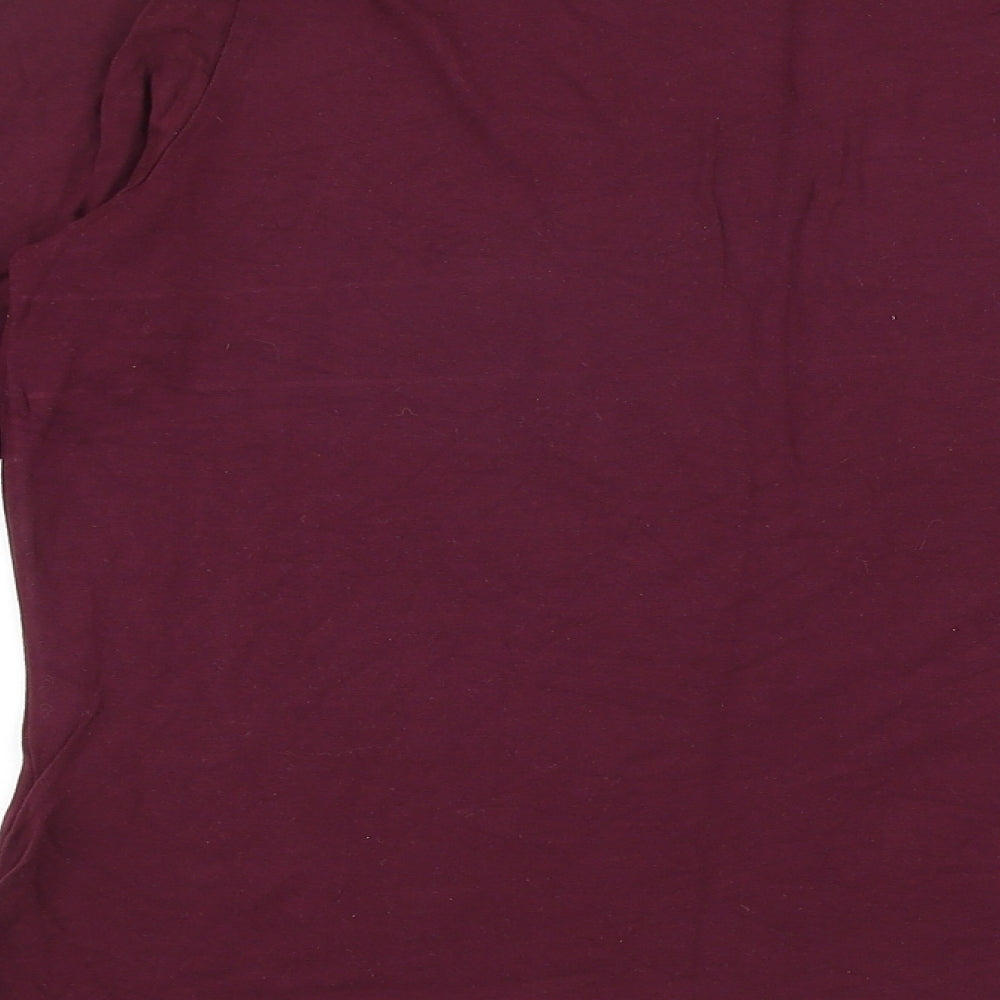 Artigiano Womens Purple Viscose Basic T-Shirt Size 10 Square Neck