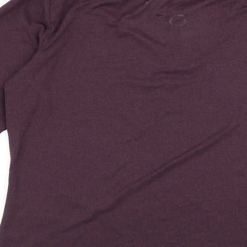 OHMME Mens Purple Polyester T-Shirt Size S Round Neck