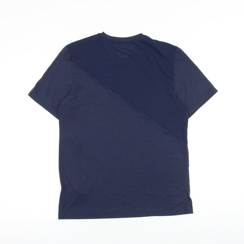 Reebok Mens Blue Polyester T-Shirt Size S Round Neck