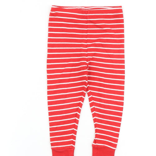 George Girls Red Striped 100% Cotton Jogger Trousers Size 2-3 Years Regular Pullover