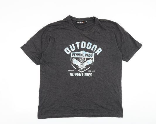 Peter Storm Mens Grey Cotton T-Shirt Size XL Round Neck - Outdoor Adventures