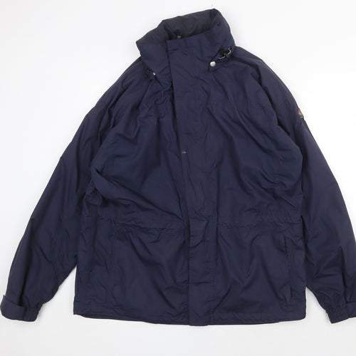 Wynnster Mens Blue Rain Coat Coat Size M Zip