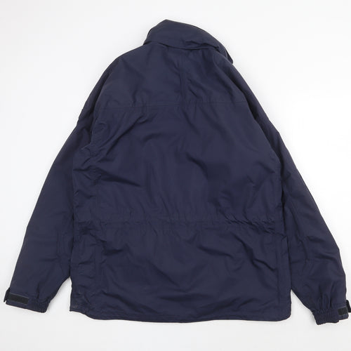 Wynnster Mens Blue Rain Coat Coat Size M Zip