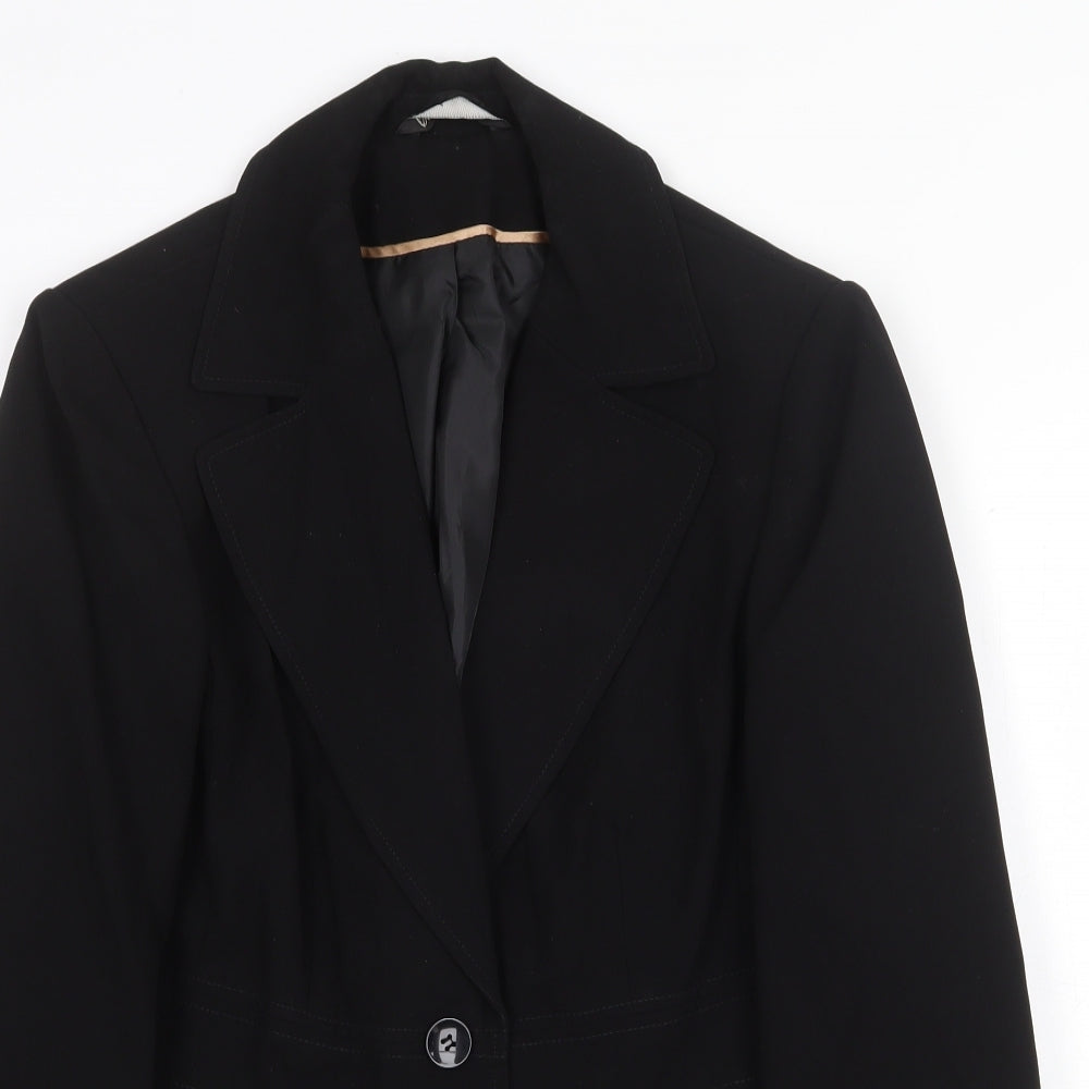 BHS Womens Black Polyester Jacket Suit Jacket Size 14