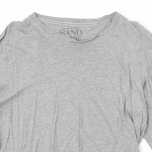 Sandstone Mens Grey Cotton T-Shirt Size M Round Neck