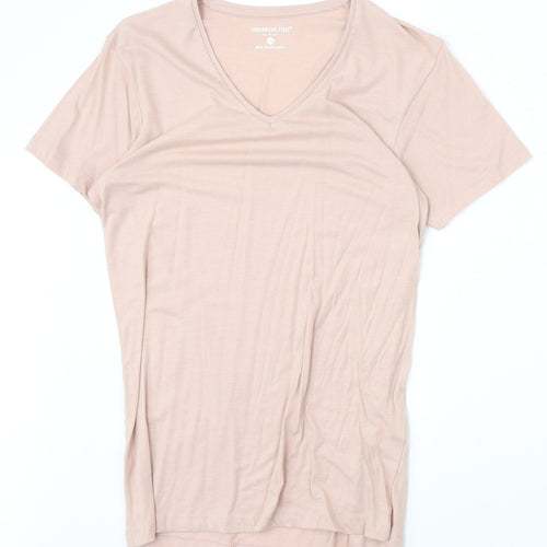 Cedar Wood State Mens Pink Cotton T-Shirt Size XS V-Neck