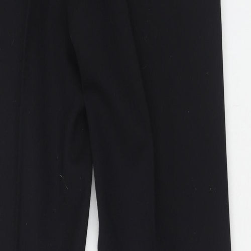 Preworn Mens Black Wool Dress Pants Trousers Size 34 in Regular Hook & Eye